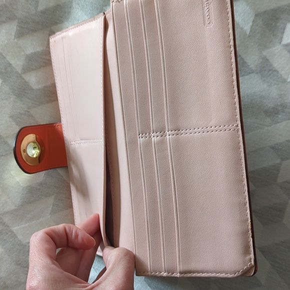 Coach Wallet - Salmon Pink w/ Goldtone Hardware - Picture 6 of 10